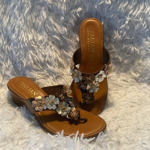 Summer sandals, Italian Shoemaker, with flower details